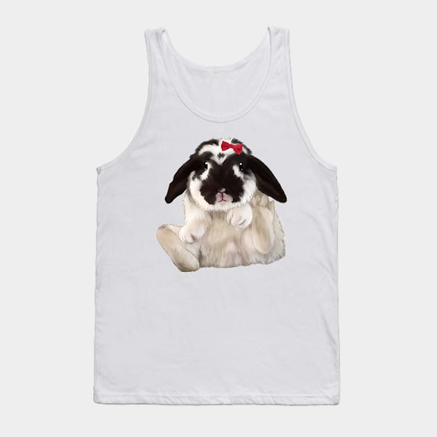 Chio Rabbit with Red Ribbon_ Bunniesmee Tank Top by GambarGrace